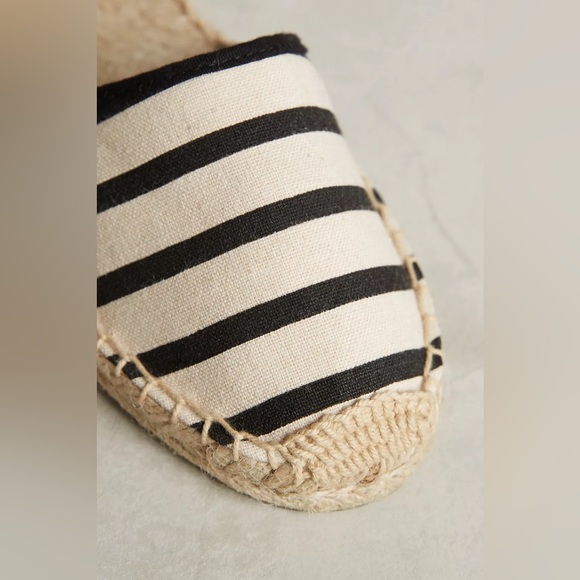 Anthropologie x Soludos D'Orsay Espadrilles in Black/Natural Stripe NWOT - Picture 3 of 9